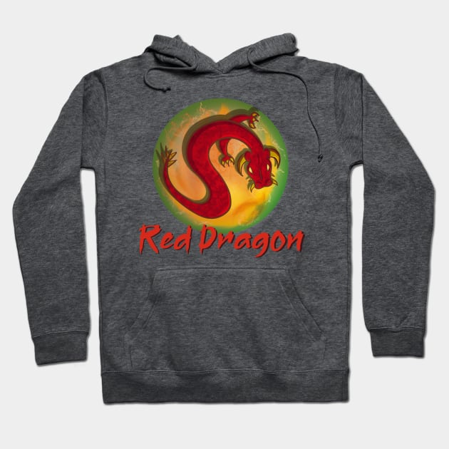 Red Dragon Hoodie by PorinArt